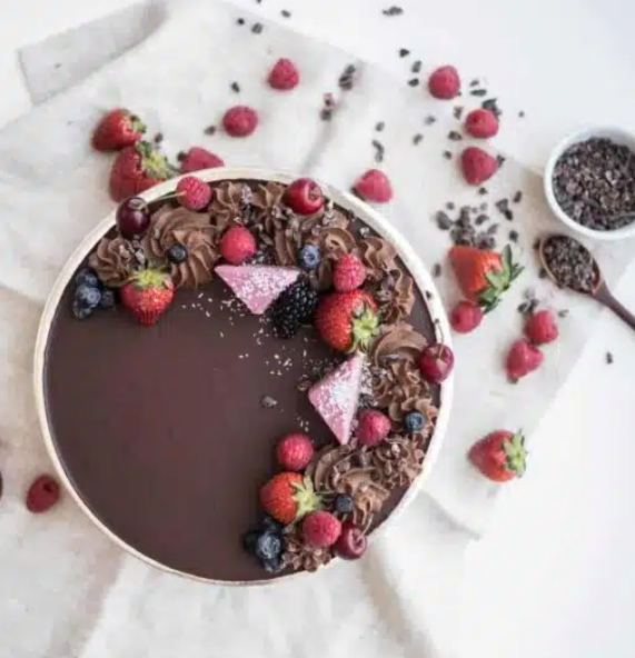Raw Passion Chocolate and Raspberry Cake