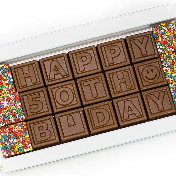 CHOCOGRAM 50th BIRTHDAY CHOCOLATES - STORE TO DOOR