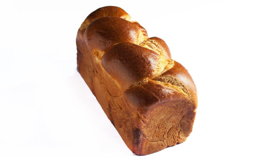 Brioche Tin loaves hand braided, soft, buttery and Golden
