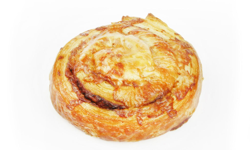 Cheesymite Swirl Flaky butter Croissant pastry swirled with tasty cheese and smeared with salted vegemite goodness.