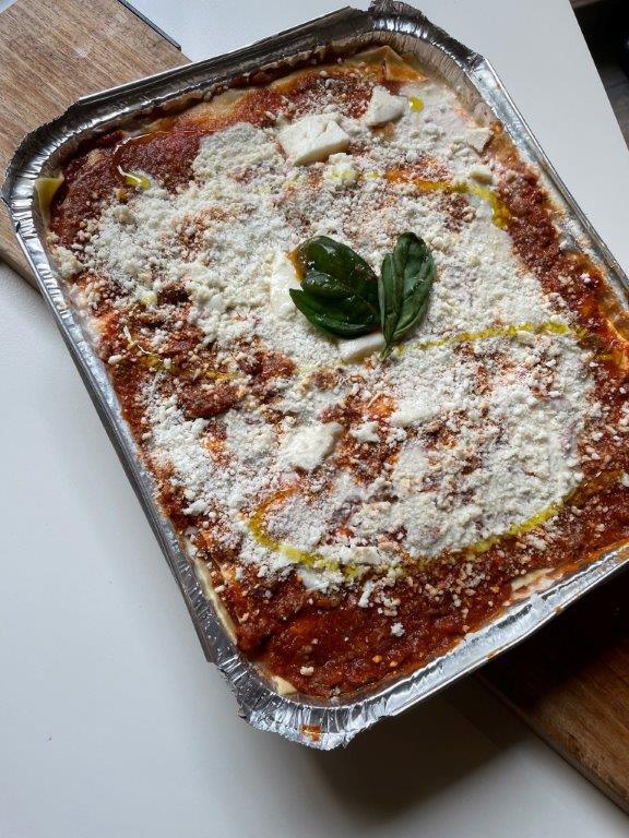 Pasticceria Papa's Beef Lasagne family size for 6 to 8 people. 