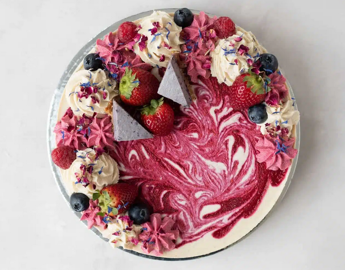 Raw Passion Raspberry and vanilla vegan cheesecake