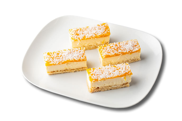 little secrets bakehouse mango & coconut cheesecake slice - gluten free (box of 6)