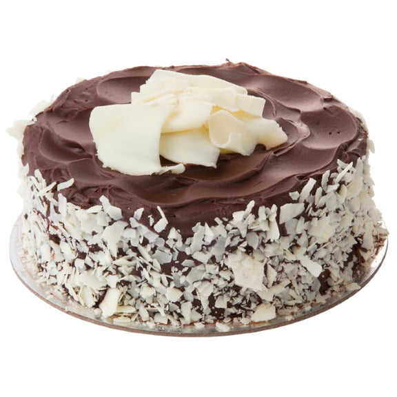 Mezzapica Marble Mud made from Intertwined chocolate and vanilla mud sponge, layered together with chocolate ganache and finished with sides of white chocolate pieces