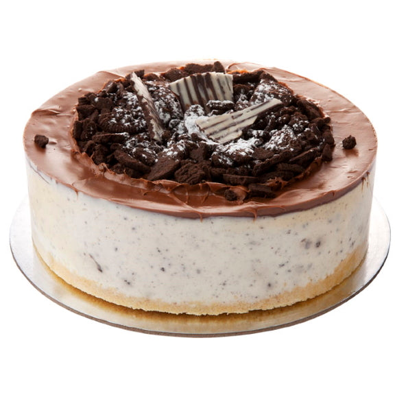 Mezzapica Oreo Nutella Cheesecake made from Classic Oreo cookies and cream cheesecake topped with a layer of nutella.