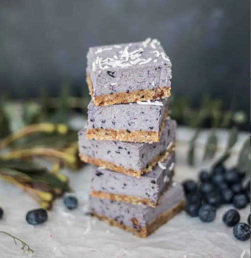 raw passion blueberry vegan slices (16 pieces)