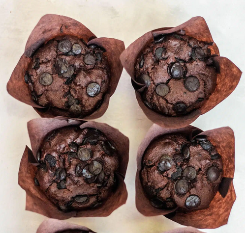 raw passion double chocolate vegan muffins (gf) - 6 pack