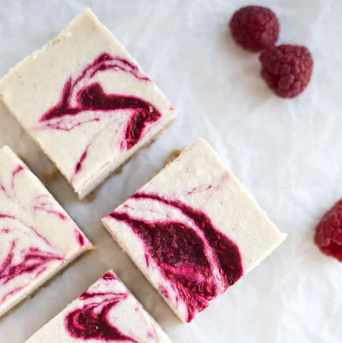 raw passion raspberry & vanilla vegan slices (16 pieces)