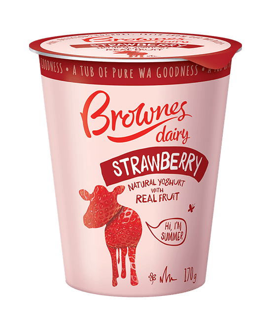 BROWNES DAIRY STRAWBERRY NATURAL YOGHURT 170G HOME DELIVERY SYDNEY