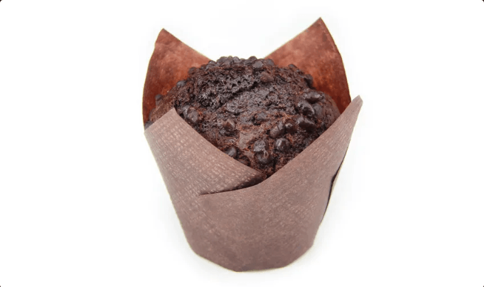 Medium Size chocolate muffin topped with Chocolate chips
