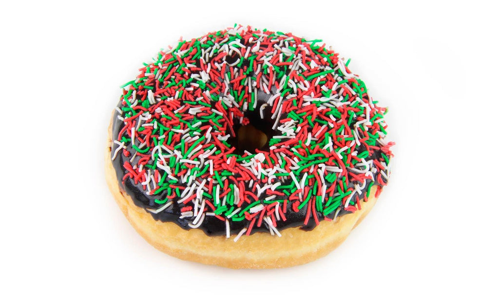 CHRISTMAS CHOCOLATE DONUT WITH SPRINKLES (PACK OF 4)