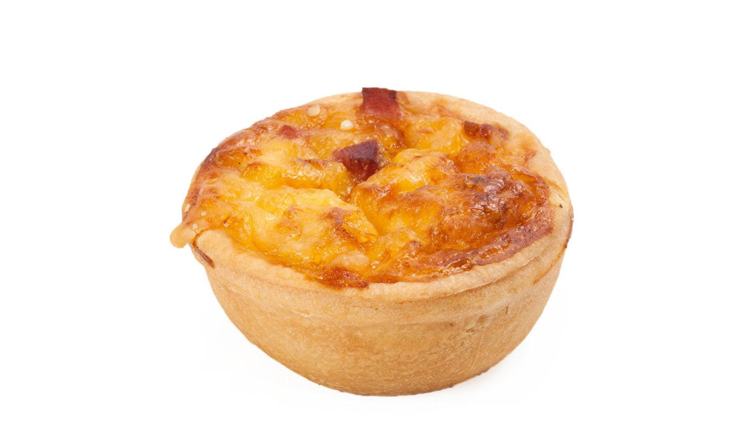Cocktail Quiche Lorraine Ham 55g with pastry and filled with eggs, cream and smoky diced ham