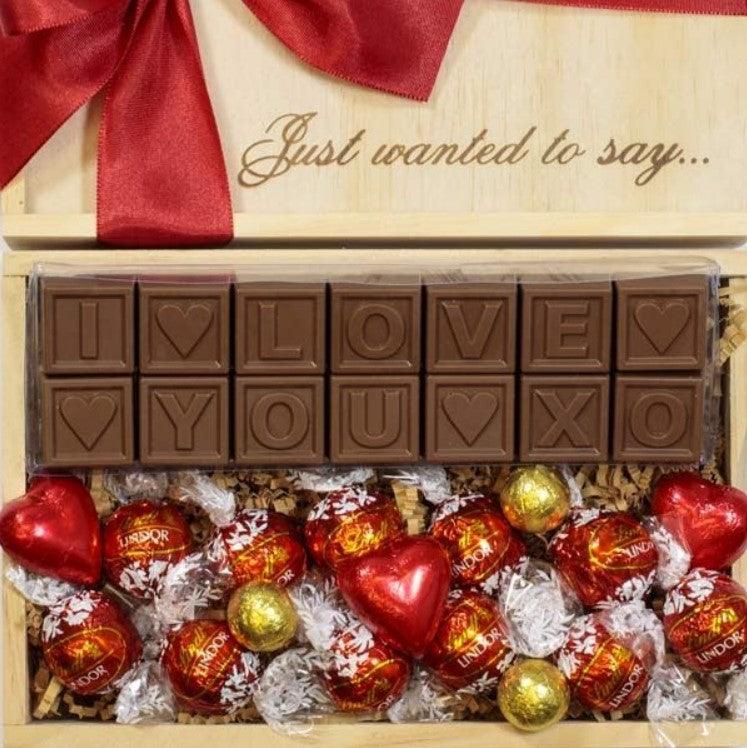 CHOCOGRAM VALENTINES DAY I LOVE YOU LINDT CHOCOLATES - STORE TO DOOR