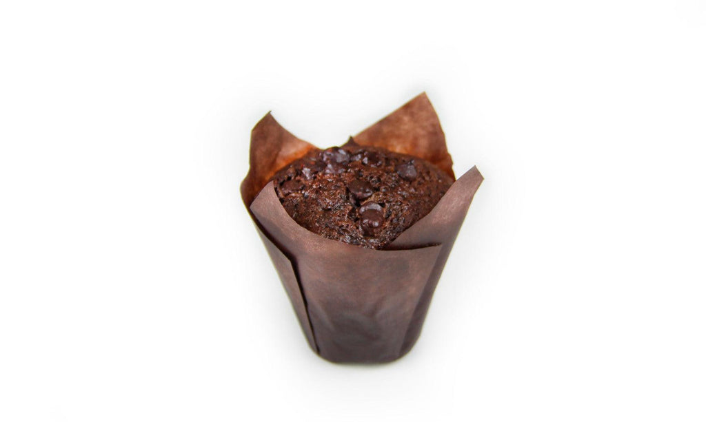 Mini Chocolate Muffin flavoured with cocoa and chocolate chips. 