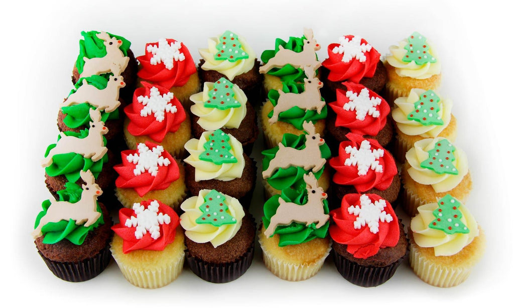 MINI CHRISTMAS ASSORTED CUPCAKES (PACK OF 24)