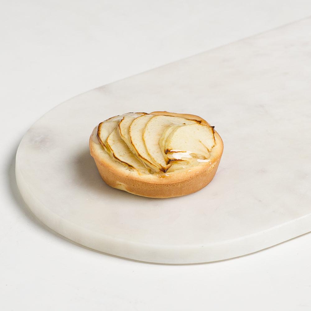 Pasticceria Papas Small single serving apple tart with sliced apples glaze
