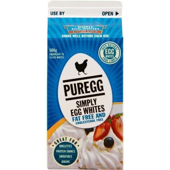 PUREGG SIMPLY EGG WHITES FAT FREE AND CHOLESTEROL FREE 500G