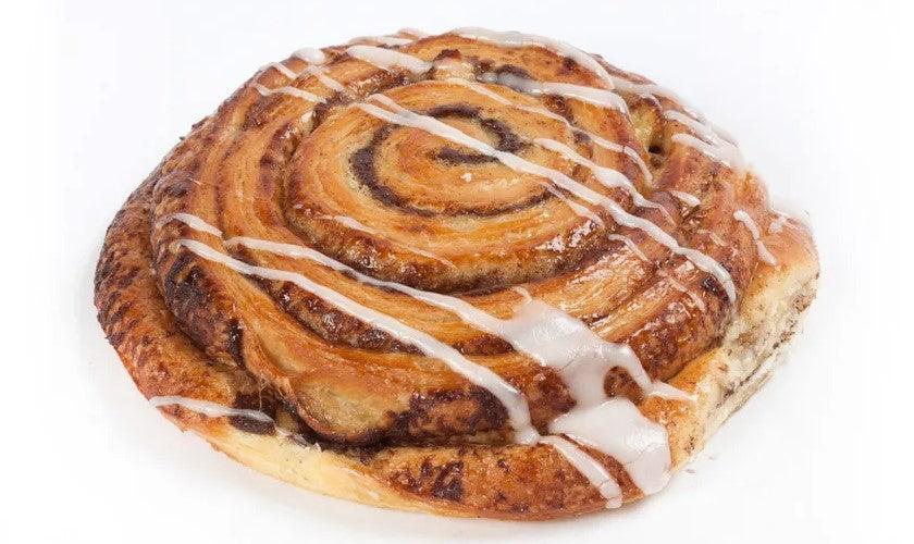 Cinnamon and Apple Swirl with glaze drizzled on top