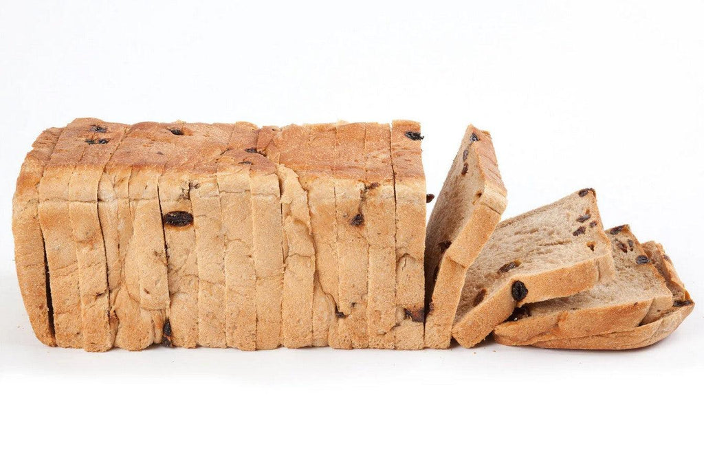 Fruit Loaf Sliced Bread is soft and fluffy and cut in 1.7CM thick slices