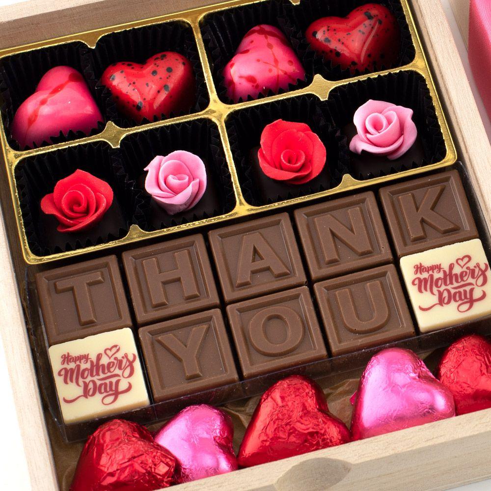 CHOCOGRAM MOTHER'S DAY CHOCOLATE HEARTS AND ROSES HAMPER - STORE TO DOOR